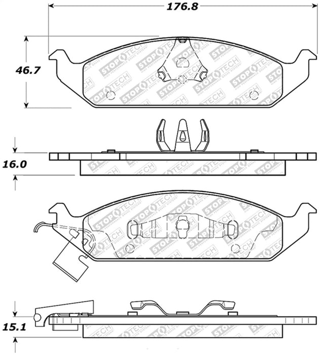 StopTech Street Select Brake Pads Front 305.065