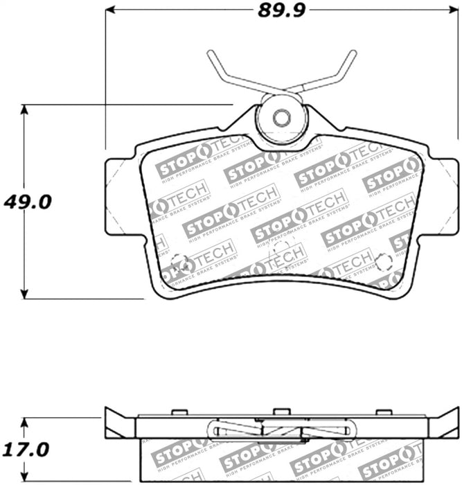 Stoptech 95-00 Lexus LS400 Street Select Front Brake Pads 305.0665