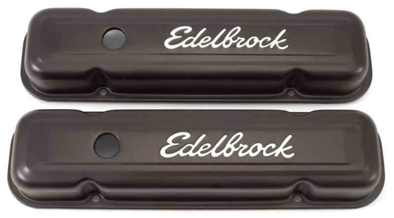 Edelbrock Valve Cover Signature Series Pontiac 1962-1979 301-455 CI V8 Low Black 4453