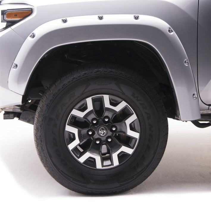 EGR 16+ Toyota Tacoma w/Mudflap Bolt-On Look Color Match Fender Flares Set Silver Sky 795084-1D6