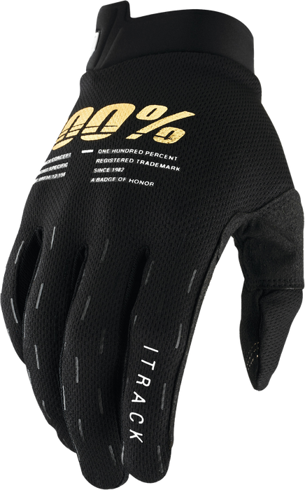 100% Itrack Youth Gloves Black Lg 10009-00002