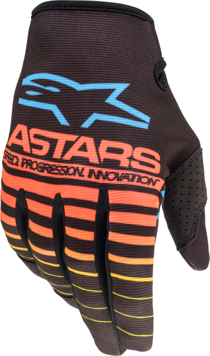 Alpinestars Youth Radar Gloves Black/Yellow Fluo/Coral 3Xs (3541822-1534-3XS)