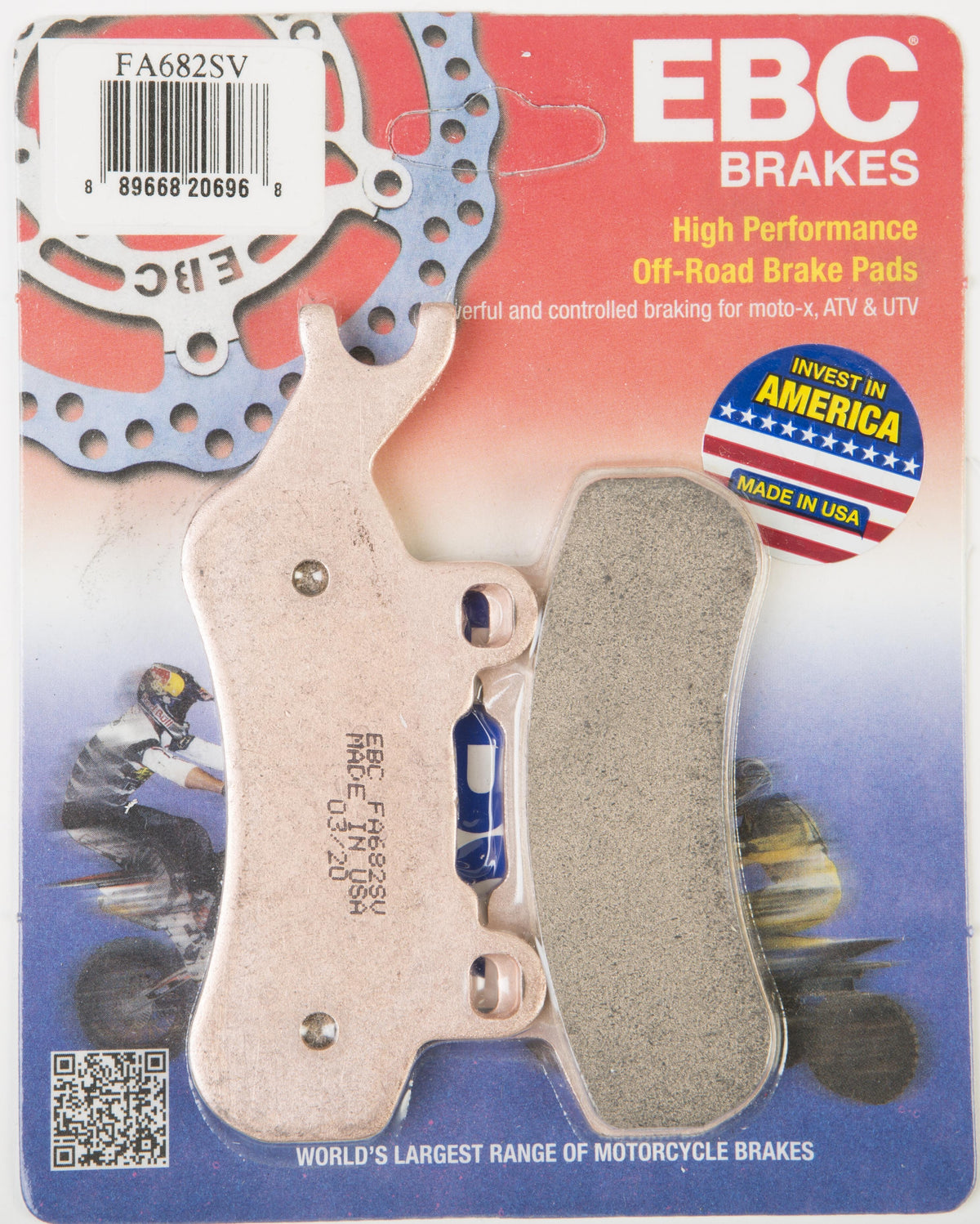 EBC 22-23 Can Am Commander 700 EFI/DPS/XT Front Left SV Series Brake Pads FA682SV