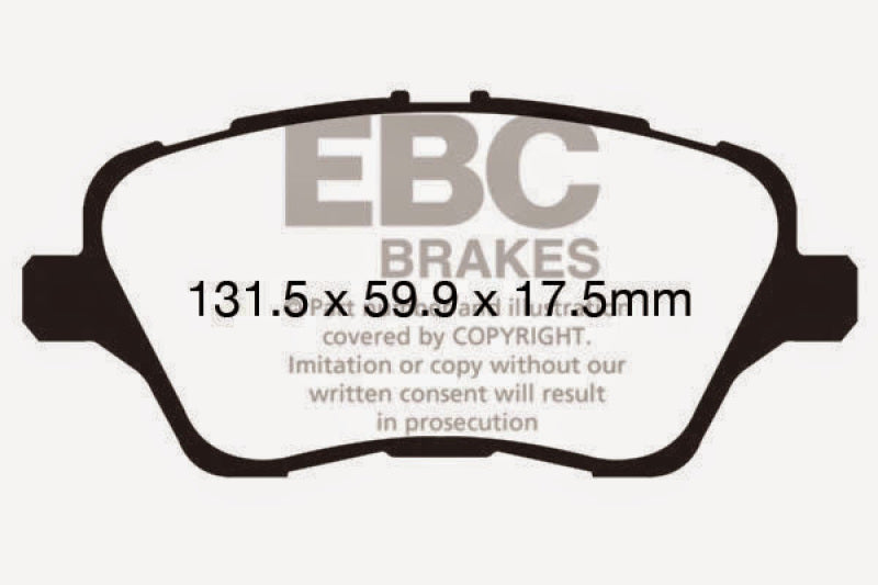 EBC 13+ Ford Fiesta 1.6 Turbo ST Yellowstuff Front Brake Pads DP42149R