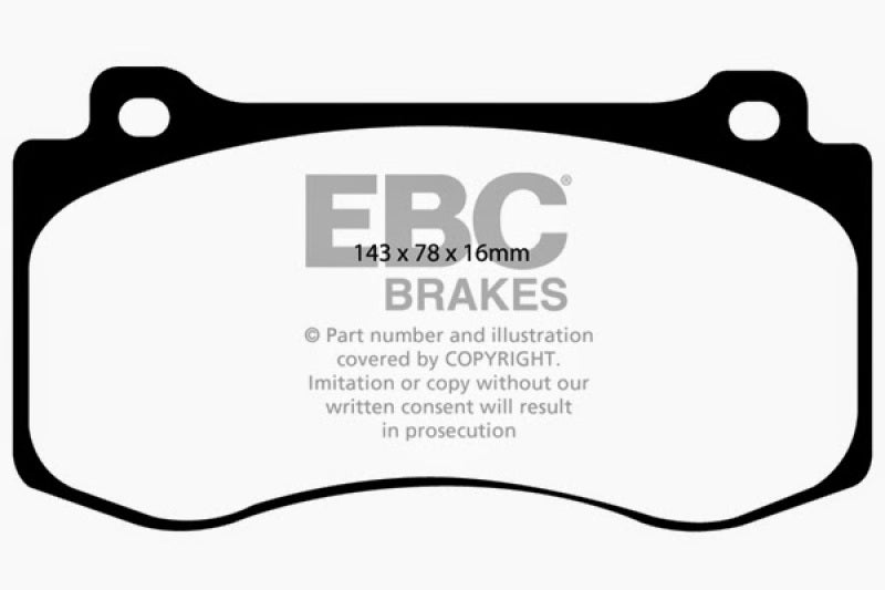 EBC 06-10 compatible with Jeep Grand Cherokee SRT-8 6.1L Extra Duty Front Brake Pads ED91764