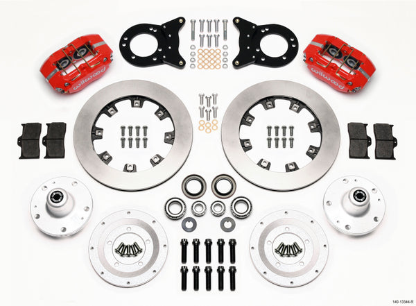 Wilwood Dynapro Dust-Boot Front Kit 12.19in Red 1965-1969 Mustang Disc & Drum Spindle 140-13344-R
