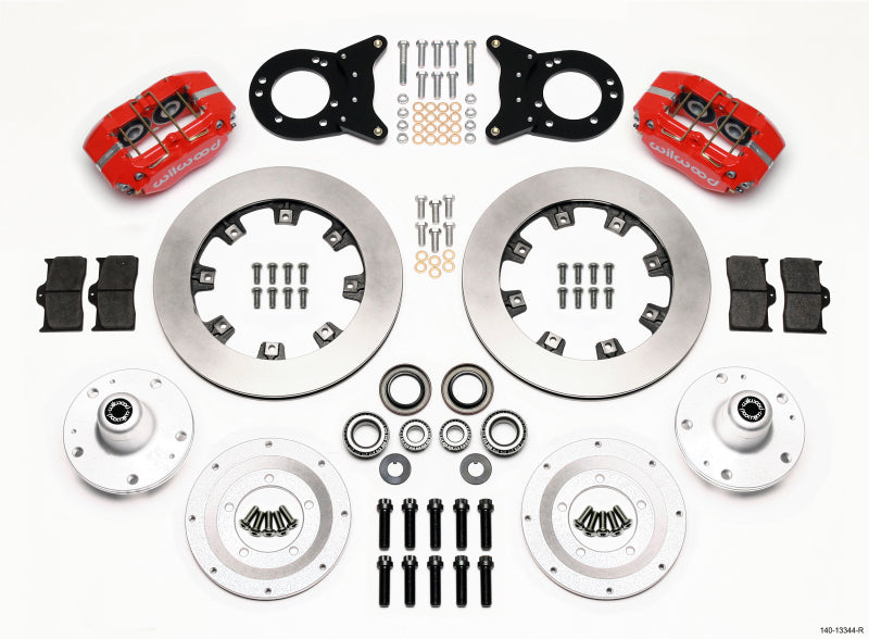 Wilwood Dynapro Dust-Boot Front Kit 12.19in Red 1965-1969 Mustang Disc & Drum Spindle 140-13344-R