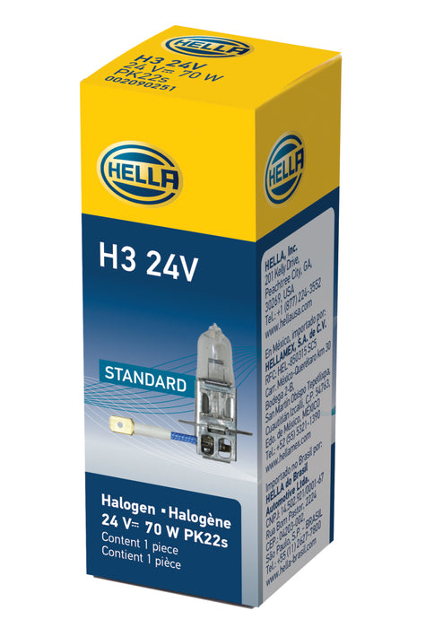 Hella H3 24V/70W PK22s T3.25 Halogen Bulb H3 24V