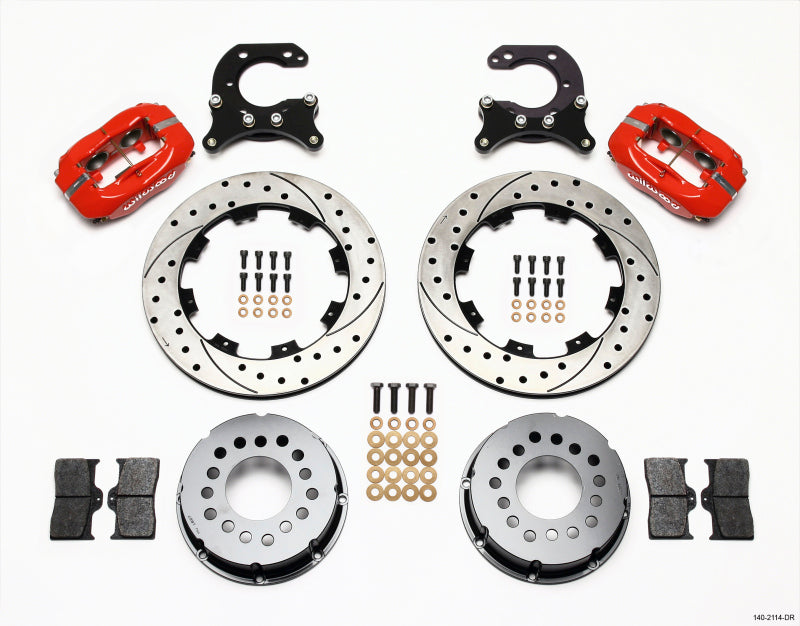 Wilwood Forged Dynalite P/S Rear Kit Drilled Red Big Ford 2.54in Offset 140-2114-DR