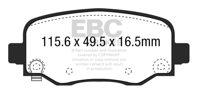 EBC 15+ Chrysler 200 2.4 Yellowstuff Rear Brake Pads DP43031R