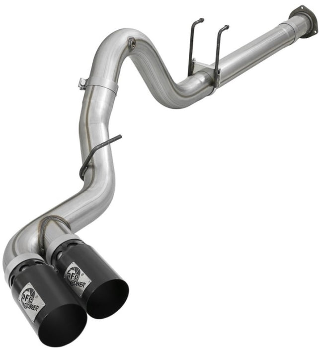 aFe Power 15-16 Ford F250/F350 6.7L Diesel Rebel XD 4in 409 SS DPF-Back Exhaust System Black Tips 49-43121-B