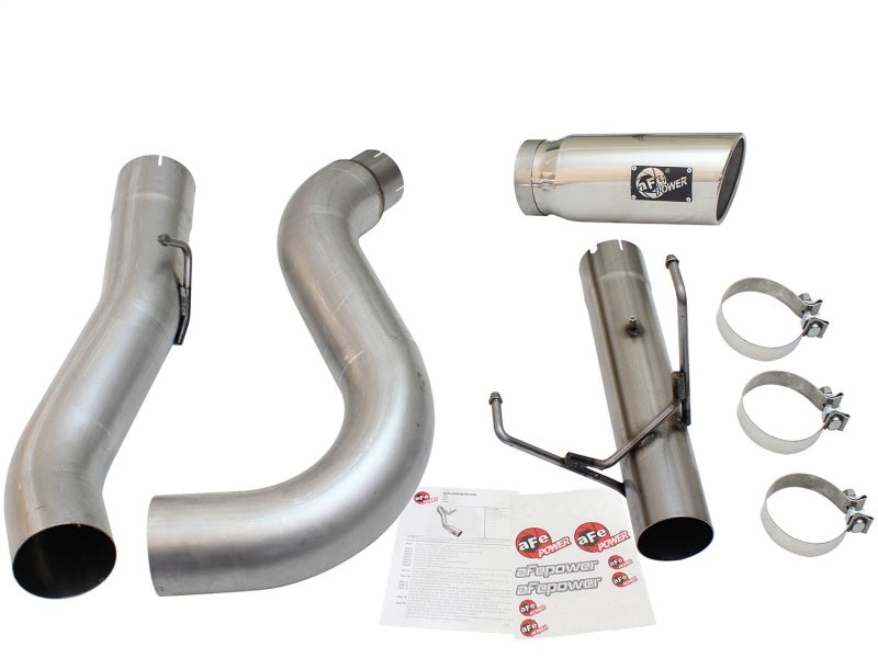 aFe MACHForce XP Exhaust Large Bore 5in DPF-Back Alu. 13-15 Compatible with Dodge Trucks L6-6.7L (td) *Polish Tip 49-02051-1P