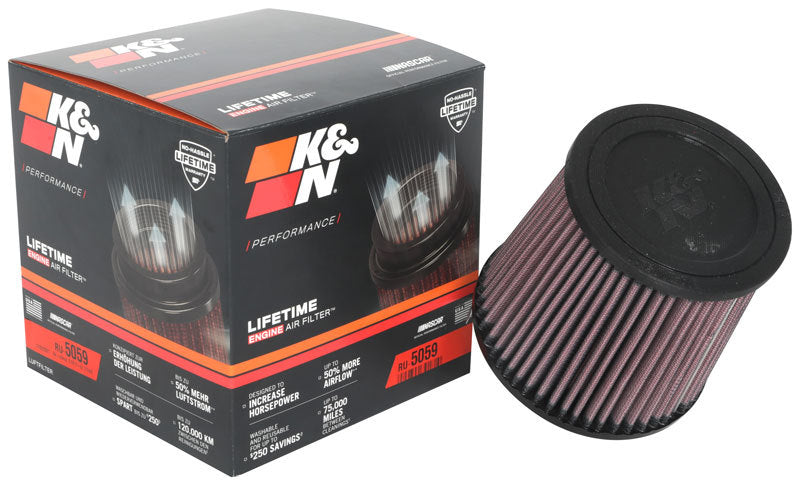 K&N Universal Air Filter 4in Flange / 5-3/8 in Base / 4-1/2in Top / 5in Height RU-3600