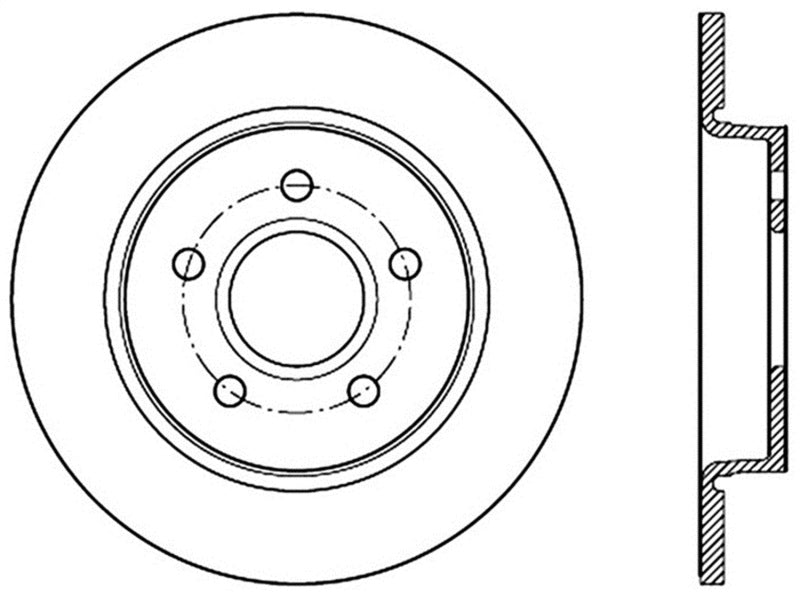 StopTech 12-15 Ford Focus w/ Rear Disc Brakes Rear Right Slotted & Drilled Rotor 127.61099R