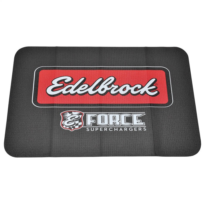 Edelbrock Racing Fender Cover PVC Foam Mat 2 Color Printed Edelbrock Racing Logo 2324