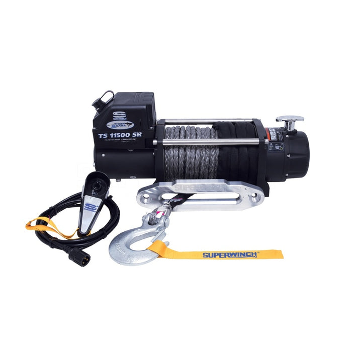 Superwinch 11500 LBS 12V DC 3/8in x 80ft Synthetic Rope Tiger Shark 11500 Winch 1511201