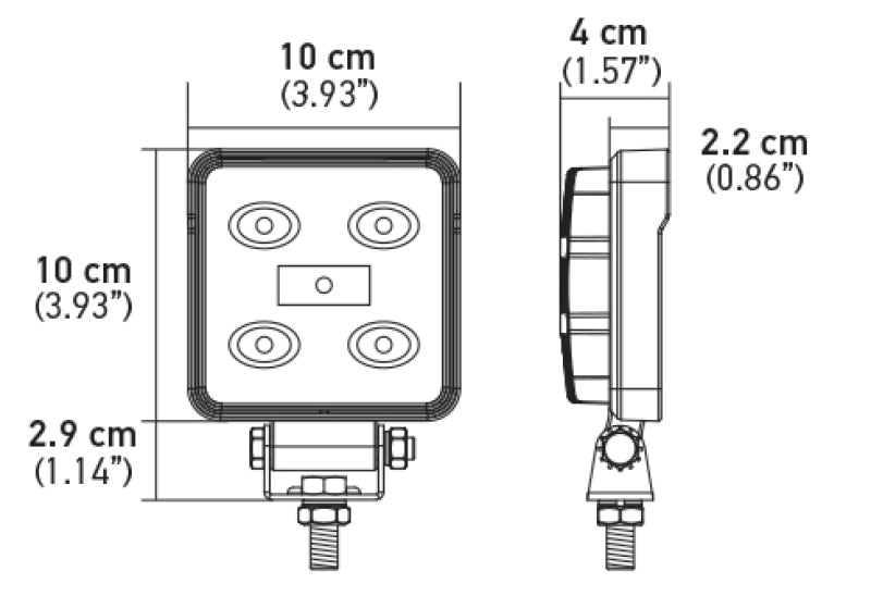 Hella ValueFit Work Light 4SQ LED MV CR LT 357107001