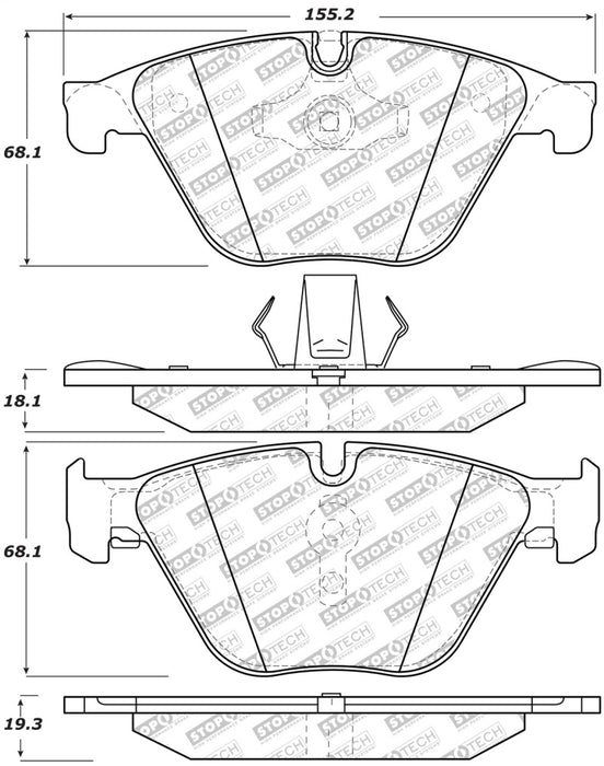 StopTech Street Select 12-19 BMW 640i Front Brake Pads 305.1505