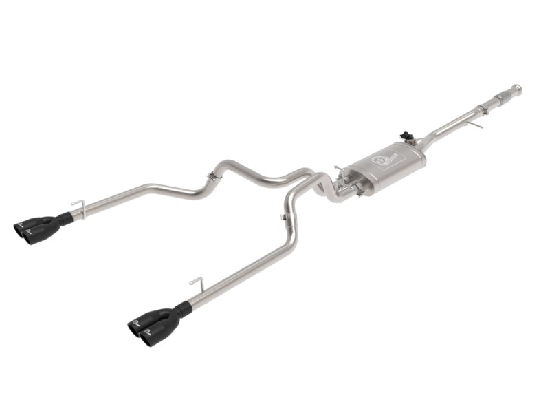 aFe Gemini XV 3in 304 SS Cat-Back Exhaust w/ Cutout 19-21 GM Silverado/Sierra 1500 V8- w/ Black Tips 49-34139-B