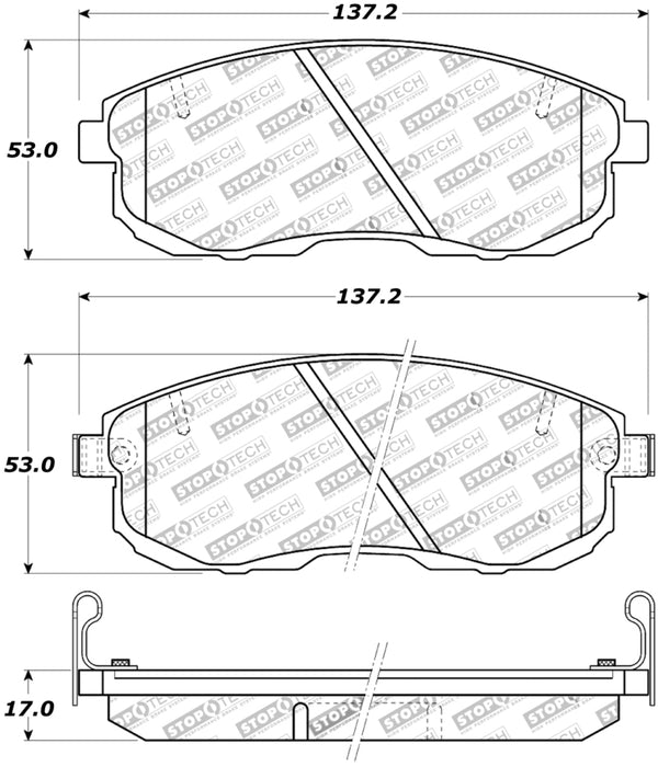 StopTech Street Touring 02-05 350z / 03-04 G35 / 03-05 G35X Front Brake Pads 308.0653