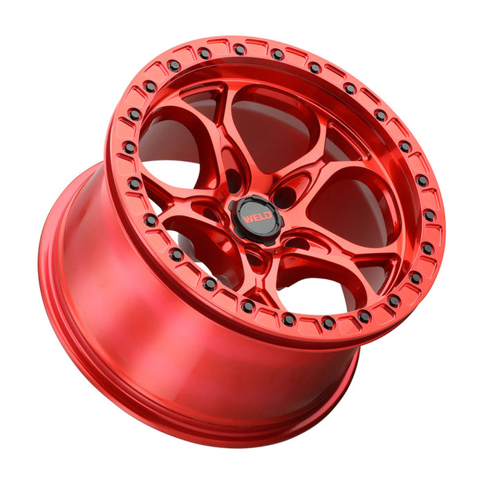 Weld Off-Road W906 17X10 Ledge Beadlock 5X127 ET-25 BS4.50 Candy Red / Red Ring 71.5 W90670075450