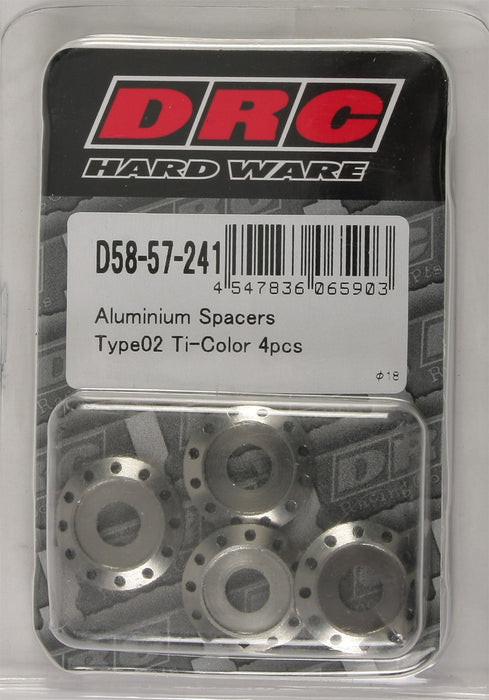 DRC Alumium Spacers Type 2 Titanium 4 Pack D58-57-241