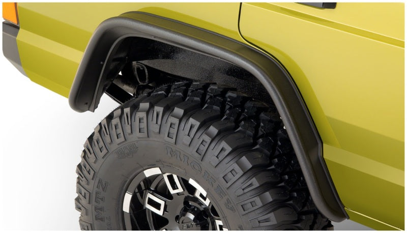 Bushwacker 84-01 compatible with Jeep Cherokee Flat Style Flares 2pc Black 10064-07