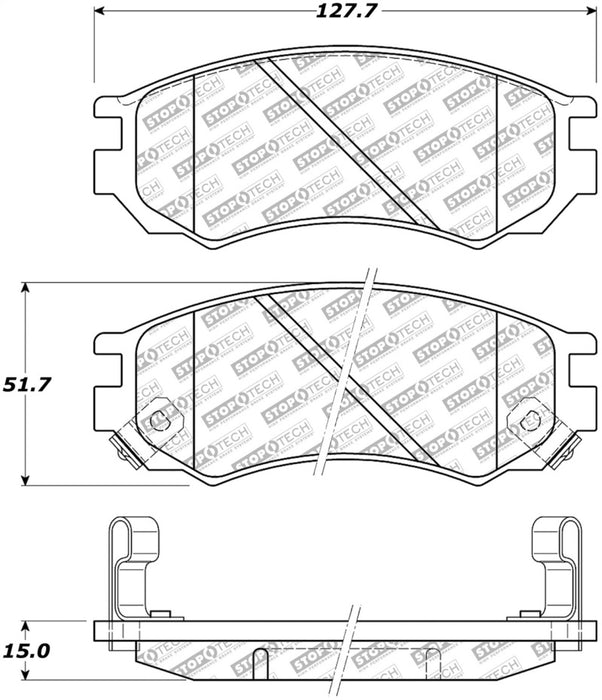 StopTech 91-94 Compatible with Nissan Sentra Street Select Front Brake Pads 305.0549