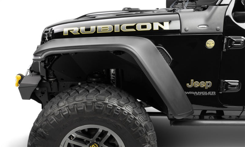 Bushwacker 18-21 compatible with Jeep Wrangler JL (2-Door & 4-Door) Flat Style Flares 4pc Black 11950-07