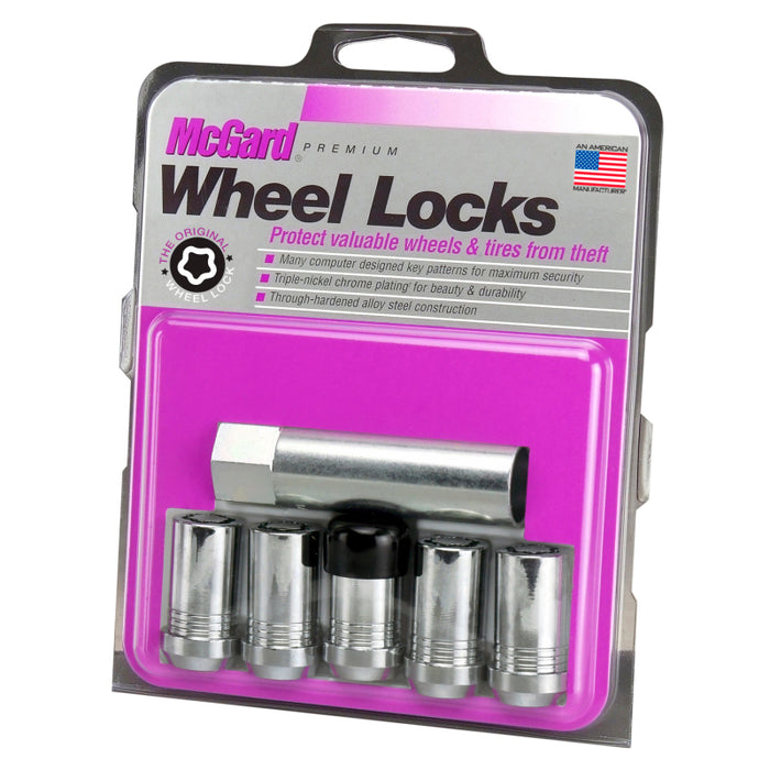 McGard Wheel Lock Nut Set 5pk. (Cone Seat Tuner) M14X1.5 / 22mm Hex / 1.648in OAL Chrome 25515