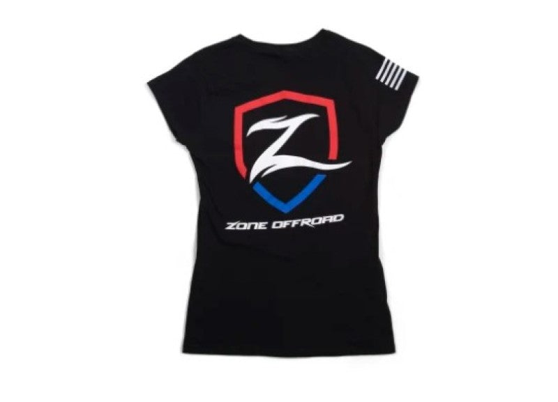 Zone Offroad Black Premium Cotton T-Shirt w/ Patriotic Zone Logos Womens 2XL ZONU91642XL