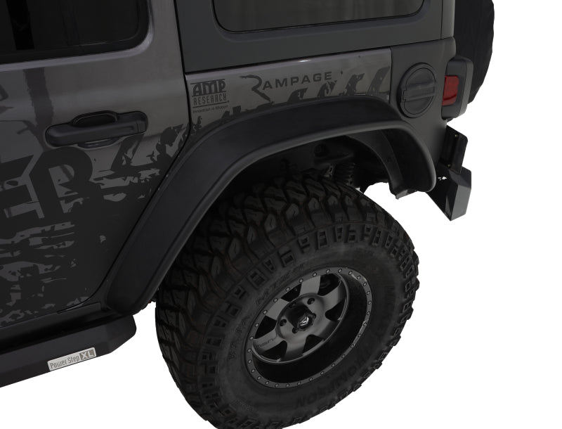 Bushwacker 2018+ compatible with Jeep Wrangler (JL) Unlimited Flat Style Flares 4pc Black 10923-07