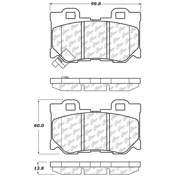 StopTech Street Touring 08-09 Compatible with Infiniti FX50/G37 Rear Brake Pads 308.1347