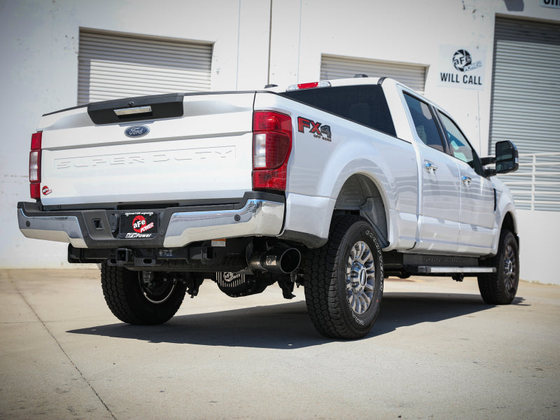 aFe Apollo GT Series 3-1/2in 409 SS Axle-Back Exhaust 17-20 Ford F-250/F-350 Black Tips w/o Muffler 49-43116NM-B