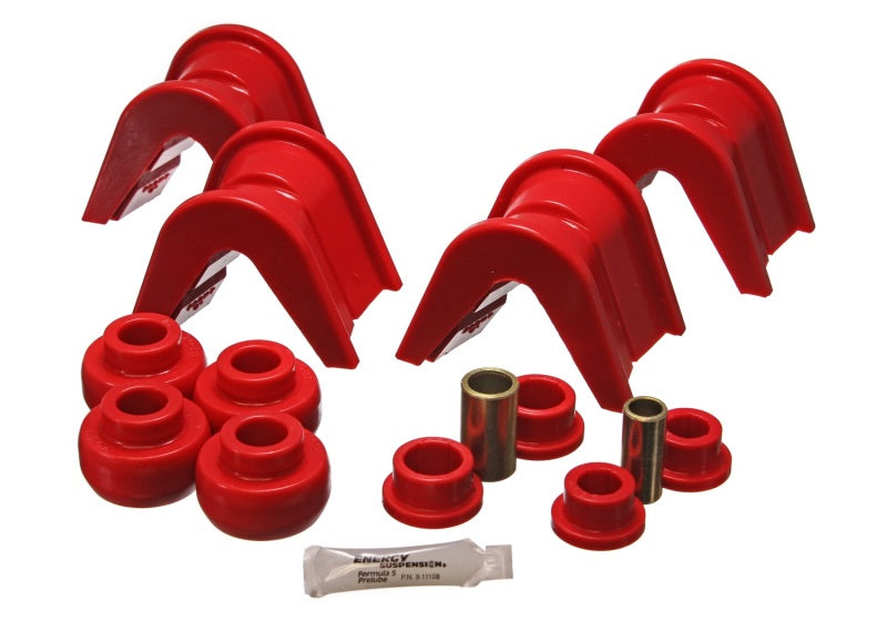 Energy Suspension 76-77 Ford Bronco/66-72 F-100/F-150 Red 4 Deg Offset Complete 14 Pc C-Bushing Set 4.7105R