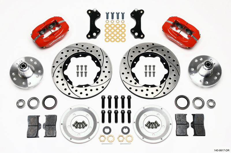 Wilwood Forged Dynalite Front Kit 11.00in Drilled-Red WWE ProSpindle 140-9917-DR