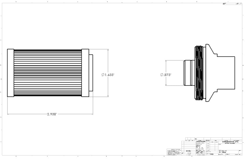 Aeromotive In-Line Filter (AN-10) 10 Micron fabric Element 12301