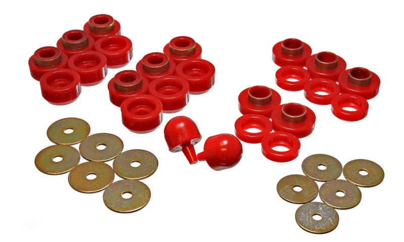 Energy Suspension 97-06 compatible with Jeep Wrangler YJ & TJ Red Body(cab) Mount Set 2.4107R