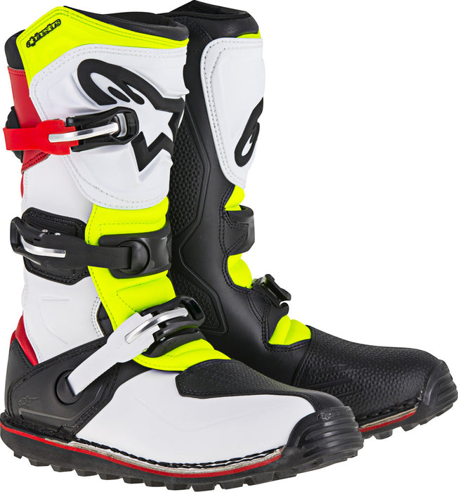 Alpinestars Unisex-Adult Tech-T Boots (White/Red/Yellow/Black, Size 5)