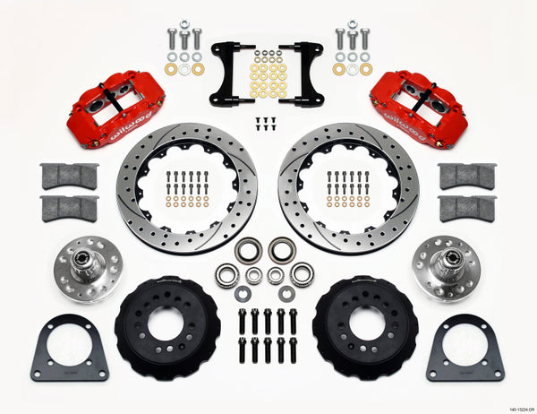 Wilwood Narrow Superlite 6R Front Hub Kit 12.88in Drill Red TCI-IFS 71-78 (Pinto Based) 140-13224-DR