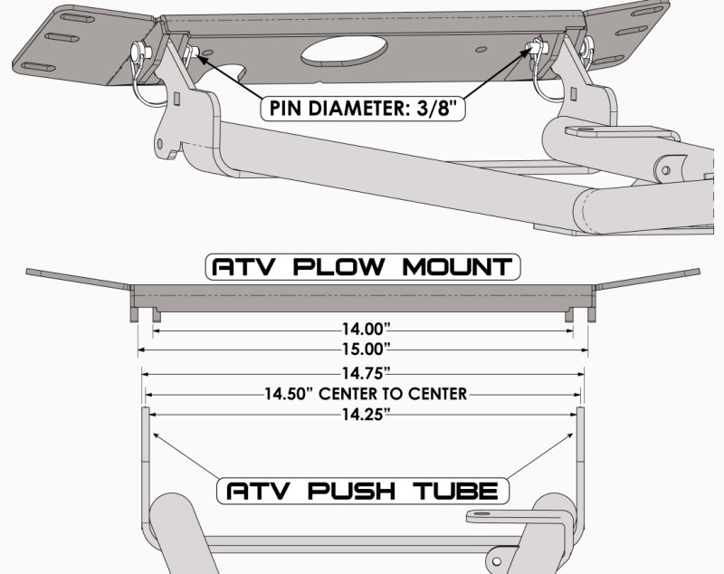 KFI ATV Plow Base Push Tube 105000