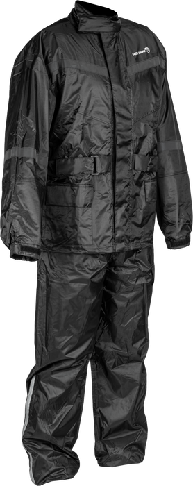 Highway 21 Motorcycle 2-Piece Rain Suit (Black, 4X-Large)