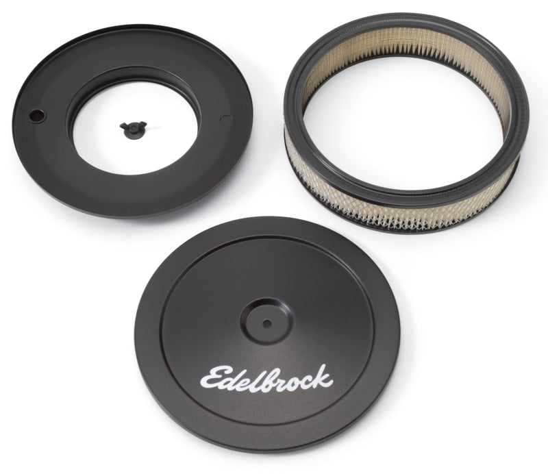 Edelbrock Air Cleaner Pro-Flo Series Round Steel Top Paper Element 10In Dia X 3 5In Black 1203