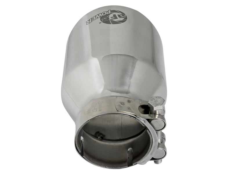 aFe MACH Force-Xp 304 SS Clamp-On Exhaust Tip 2.5in. Inlet / 4in. Outlet / 6in. L Polished 49T25404-P06