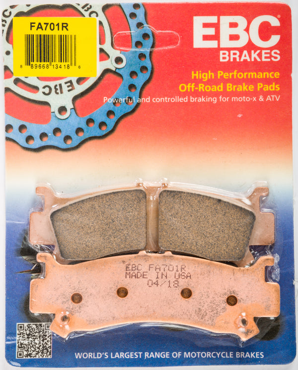 EBC Brakes FA701R R Series Sintered Disc Brake Pad, Black, 1x1x1