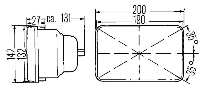 Hella E-Code 5in x 7in H4 Conversion Headlamp Kit 3427861