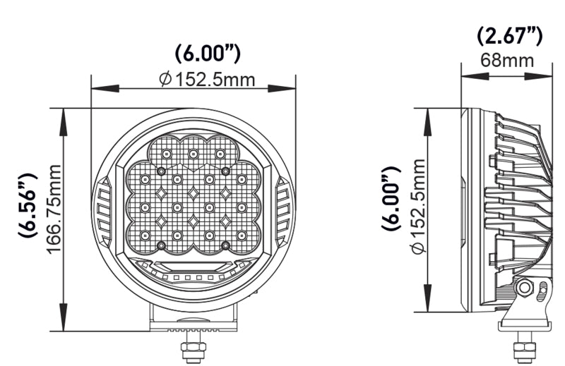 Hella 500 LED Driving Lamp Single 358117161