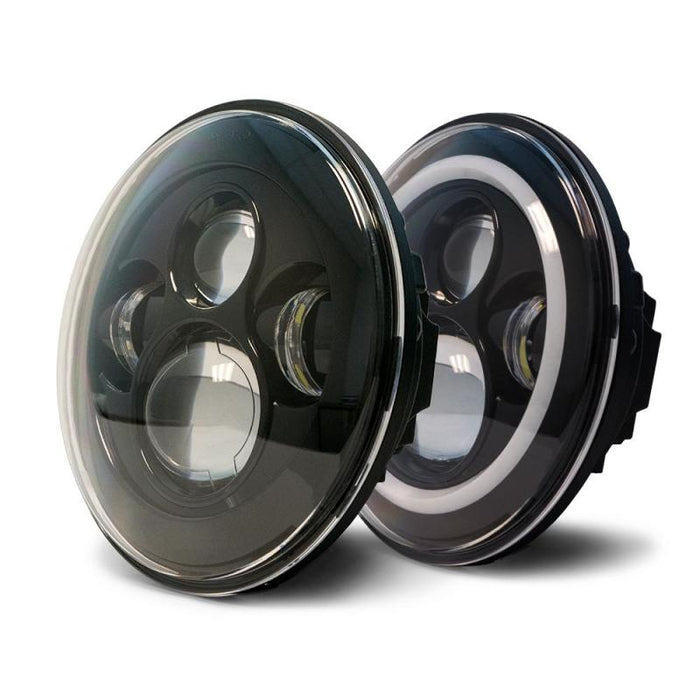 DV8 Offroad 07-18 compatible with Jeep Wrangler JK LED Projector Headlights w/ Angel Eyes HL7JK-02