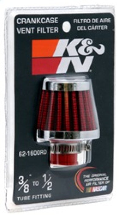 K&N 2in Base OD x .375in Flange ID x 1.75in H Rubber Base Crankcase Vent Filter 62-1600RD