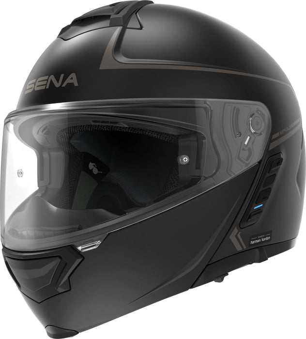 Sena Impulse DOT Flip Up Modular Bluetooth Helmet w/Sound by Harman Kardon Dual Visor Helmet with Integrated Mesh Intercom System / MP3 / Voice Dial (Matte Black, Large)